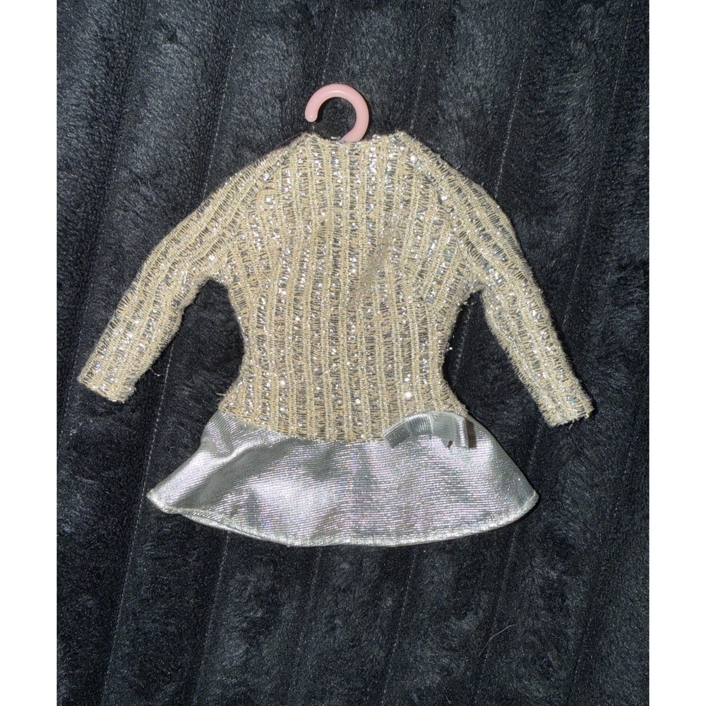 Vintage Barbie Salute To Silver Sparkle Dress #1885 1960s 11in Doll Clothes